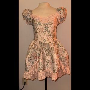NWT Sugar Thrillz Dolls Kill L TEA AND CIRCUMSTANCE Brocade Pink Dress